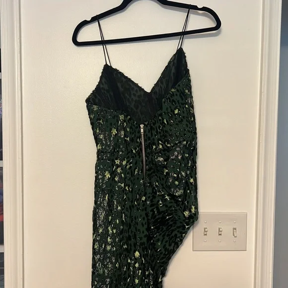 Alex Perry Corset Style Jensen Leopard Metallic Sheer Gown - Picture 8 of 13